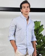 Men's Blue Formal Regular Fit Solid Full Sleeves Shirt
