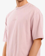 Men's Pink Casual Oversized Fit Solid Half Sleeves Tshirt