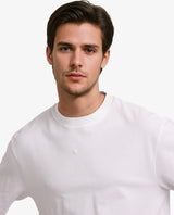 Men's White Casual Oversized Fit Solid Half Sleeves Tshirt