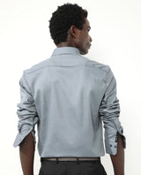 Men's Grey Formal Regular Fit Solid Full Sleeves Shirt