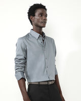 Men's Grey Formal Regular Fit Solid Full Sleeves Shirt