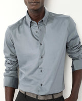 Men's Grey Formal Regular Fit Solid Full Sleeves Shirt