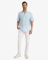 Men's Blue Casual Regular Fit Printed Half Sleeves Shirt