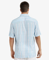Men's Blue Casual Regular Fit Printed Half Sleeves Shirt
