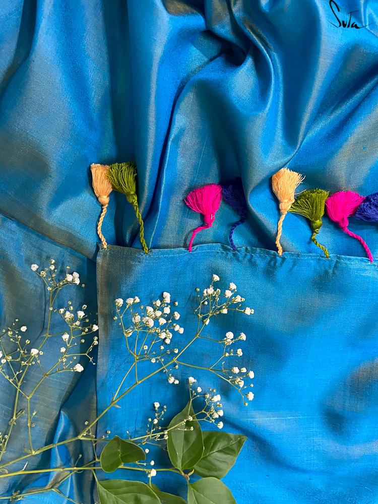 Women's Blue Silk Saree