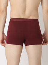 Men's Red Mid-Rise Solid Trunk