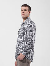 Men's White Casual Printed Full Sleeves Shirt