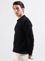 Men's Slim Fit Textured Polo Collar Tshirt