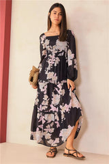 Women's Black Casual Fit and Flare Dress