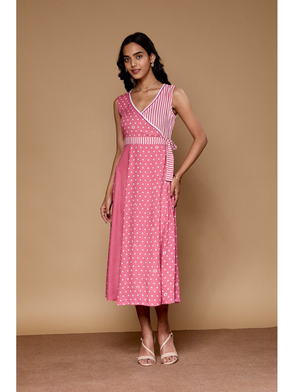 Women's Pink Casual Regular Fit Printed Dress