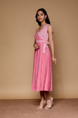 Women's Pink Casual Regular Fit Printed Dress