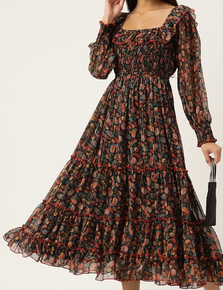 Women's Floral Smocked Tiered Dress