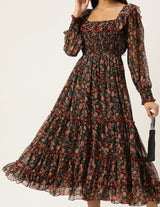 Women's Floral Smocked Tiered Dress