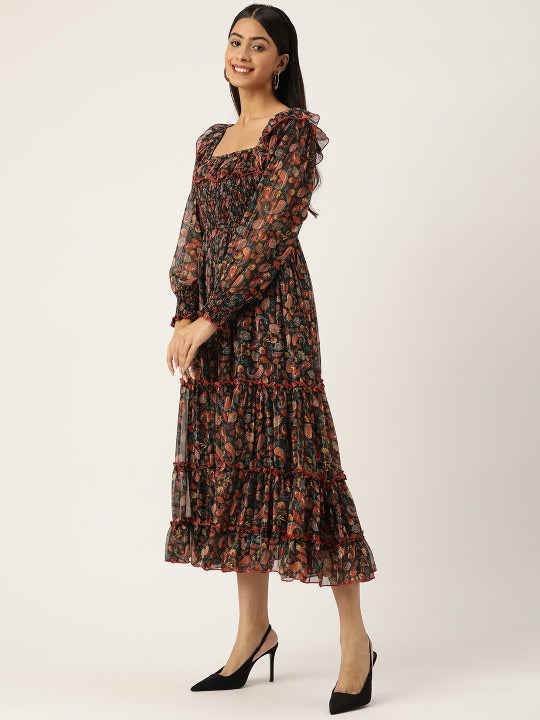 Women's Floral Smocked Tiered Dress