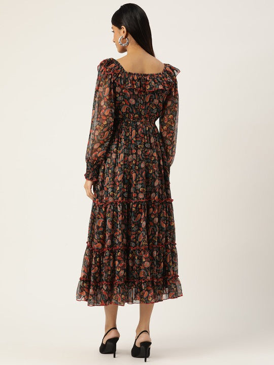 Women's Floral Smocked Tiered Dress