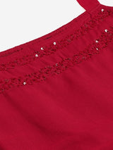 Women's Magenta Tiered Maxi Dress