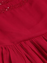Women's Magenta Tiered Maxi Dress