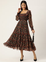 Women's Floral Smocked Tiered Dress