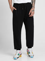 Men's Black Casual Baggy Fit Solid Jogger