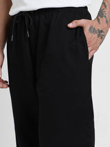 Men's Black Casual Baggy Fit Solid Jogger