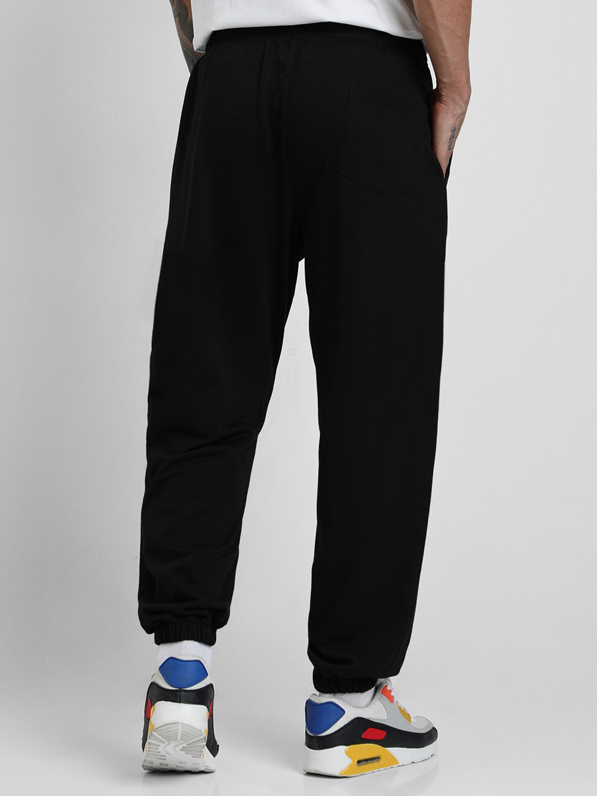 Men's Black Casual Baggy Fit Solid Jogger