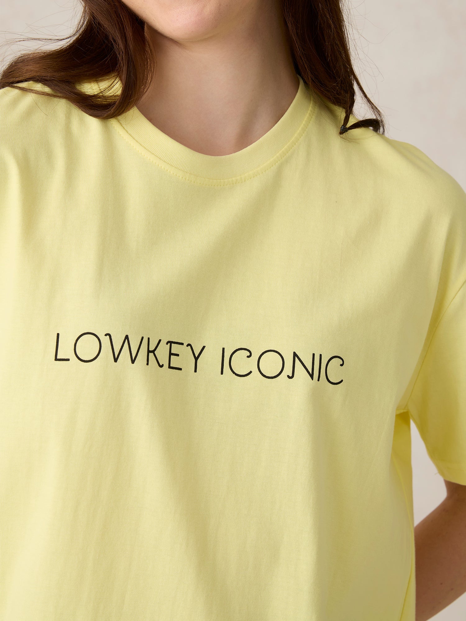 Women's Yellow Casual Oversized Fit Solid Tshirt