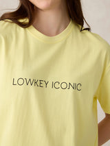 Women's Yellow Casual Oversized Fit Solid Tshirt