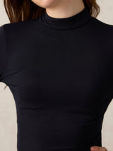Women's Navy Party Slim Fit Solid Top