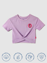 Girls Cotton Purple Minnie Mouse Tshirt