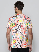 Men's Slim Fit Looney Tunes Printed Round Neck Tshirt
