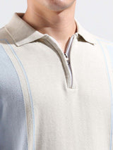 Men's Slim Fit Textured Polo Collar Tshirt
