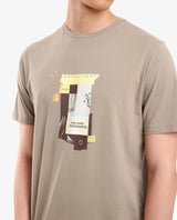 Men's Brown Casual Regular Fit Printed Half Sleeves Tshirt