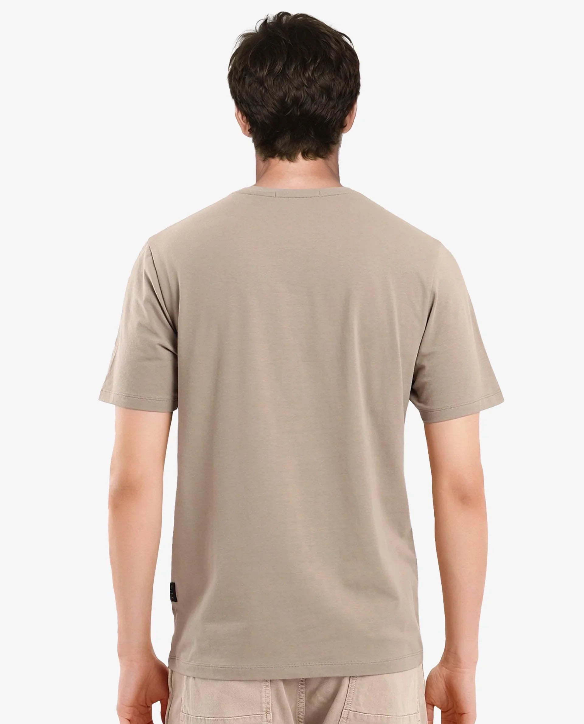 Men's Brown Casual Regular Fit Printed Half Sleeves Tshirt