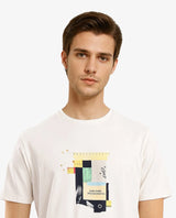 Men's White Casual Regular Fit Printed Half Sleeves Tshirt