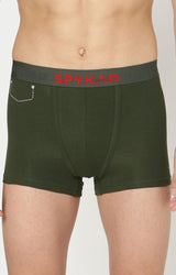 Men's Olive Mid-Rise Solid Trunk