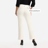 Women's White Solid Sports High Rise Trouser