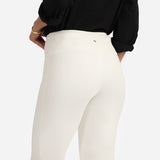 Women's White Solid Sports High Rise Trouser - Tall