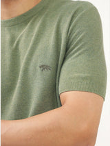Men's Green Casual Regular Fit Solid Half Sleeves Tshirt