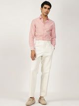 Men's Red Casual Regular Fit Striped Full Sleeves Shirt