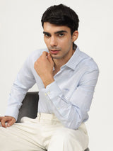Men's Blue Casual Regular Fit Solid Full Sleeves Shirt