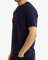 Men's Navy Casual Regular Fit Printed Half Sleeves Tshirt