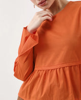 Women's Red Full Sleeves Top