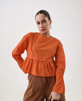 Women's Red Full Sleeves Top