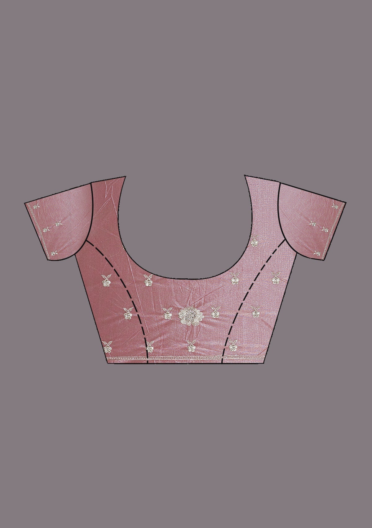 Women's Baby Pink Zariwork Tissue Saree
