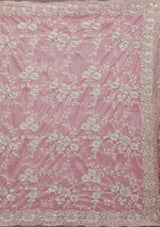 Women's Baby Pink Zariwork Tissue Saree
