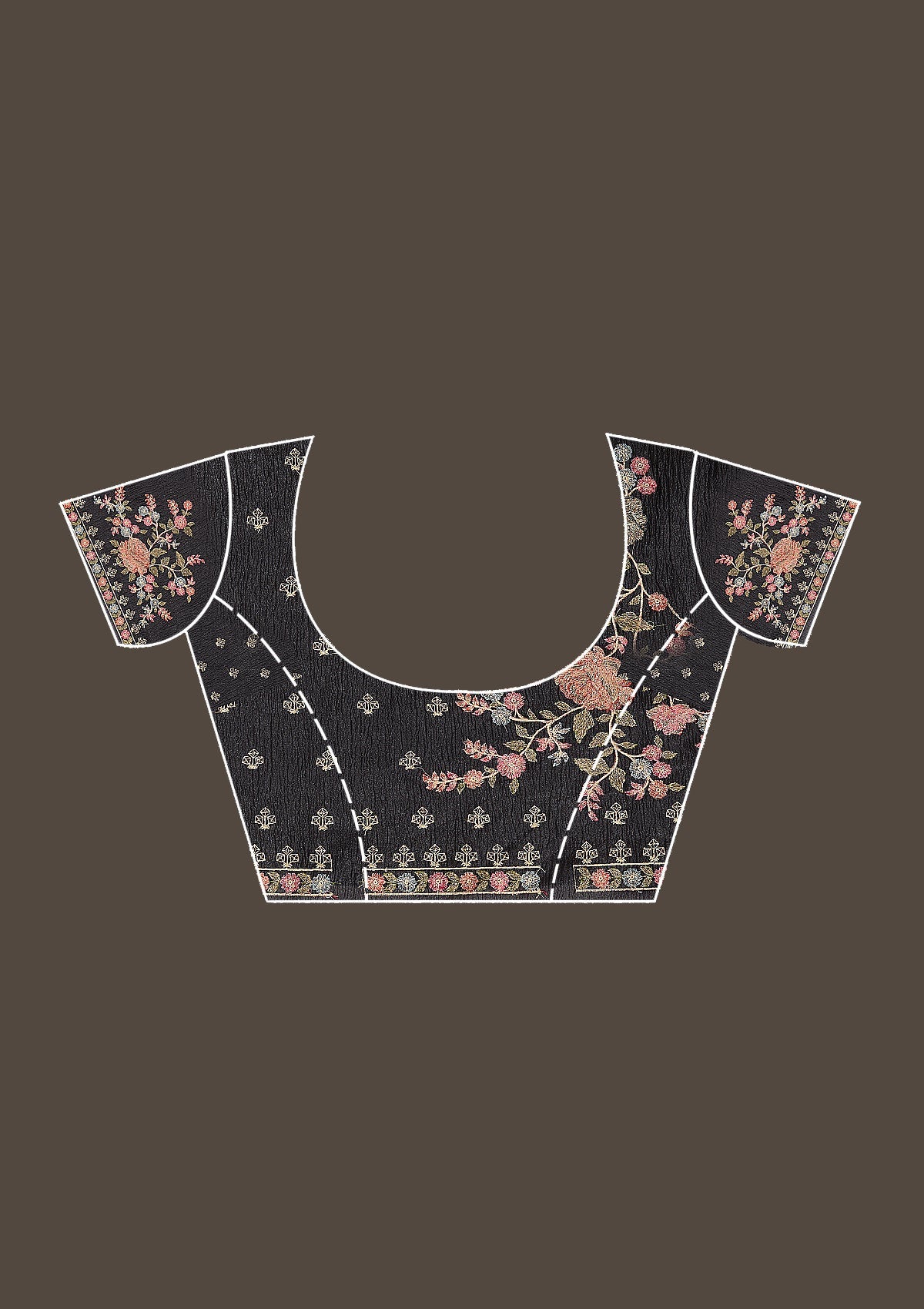 Women's Black Threadwork Tissue Saree