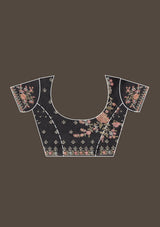 Women's Black Threadwork Tissue Saree