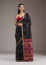 Women's Black Zariwork Tissue Saree