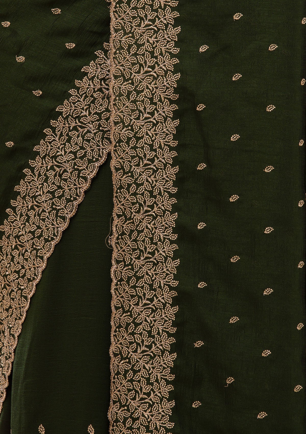 Women's Bottle Green Zariwork Soft Silk Saree
