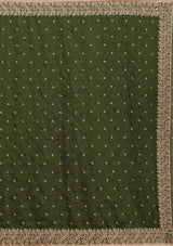 Women's Bottle Green Zariwork Soft Silk Saree